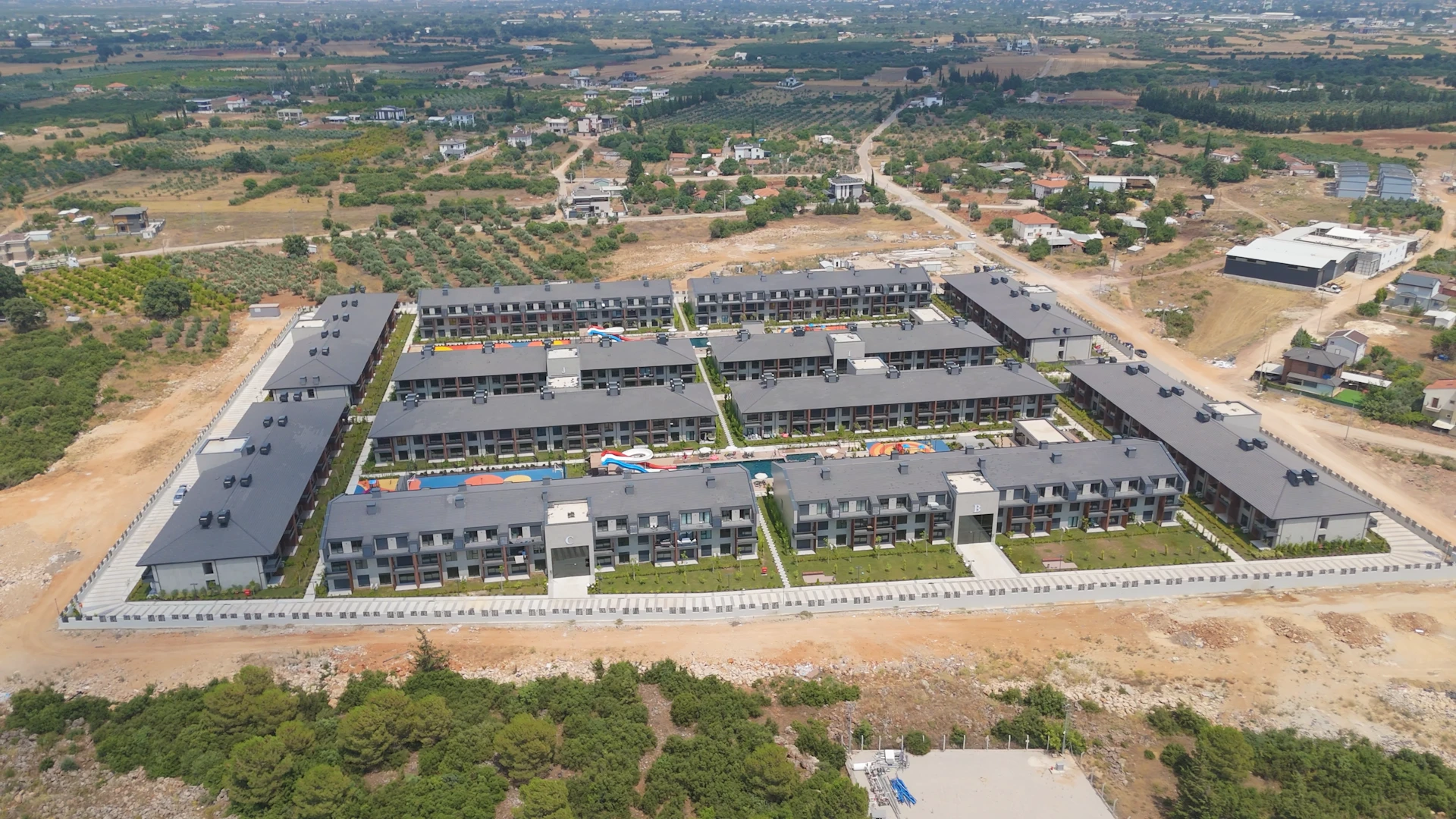 Havadan görünüm – blok yerleşimi